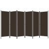 6dílný paraván hnědý 300 x 180 cm