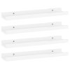Nástěnné police 4 ks bílé s vysokým leskem 40 x 9 x 3 cm