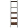 Policový regál s 5 policemi černý a přírodní 80 x 40 x 163 cm 336349