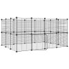 28panelová ohrádka pro zvířata s dvířky černá 35 x 35 cm ocel