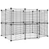 20panelová ohrádka pro zvířata s dvířky černá 35 x 35 cm ocel