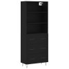 Skříň highboard černá 69,5 x 34 x 180 cm kompozitní dřevo
