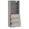 Skříň highboard šedá sonoma 69,5 x 34 x 180 cm kompozitní dřevo