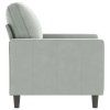 Křeslo světle šedé 60 cm samet 359179