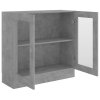 Prosklená skříň betonově šedá 82,5x30,5x80 cm kompozitní dřevo