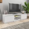 TV stolek bílý s vysokým leskem 140x40x35,5 cm kompozitní dřevo