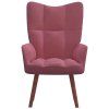 Relaxační křeslo růžové samet 328055