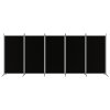 5dílný paraván černý 433x180 cm textil
