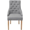 Jídelní židle 4 ks světle šedé textil