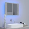 LED koupelnová skříňka se zrcadlem betonově šedá 60x12x45 cm