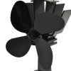 Teplem poháněný ventilátor na kamna 4 lopatky černý 51241