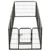 Ohrádka pro psy 8 panelů ocelová 60 x 80 cm černá 170572
