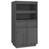Skříň highboard šedá 60 x 40 x 116,5 cm masivní borové dřevo