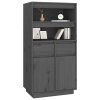 Skříň highboard šedá 60 x 40 x 116,5 cm masivní borové dřevo