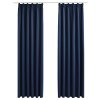 Zatemňovací závěsy s háčky 2 ks modré 140 x 245 cm
