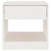 Noční stolek bílý 40 x 31 x 40 cm masivní borové dřevo