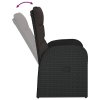 Polohovatelné zahradní židle 2 ks s poduškami polyratan černé