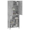 Skříň highboard betonově šedá 69,5x34x180 cm kompozitní dřevo