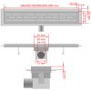 Rovný sprchový odtokový žlab bubliny 730x140 mm nerezová ocel