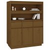 Skříň highboard medově hnědá 89x40x116,5 cm masivní borovice
