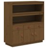 Skříň highboard medově hnědá 100x40x108,5 cm masivní borovice