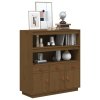 Skříň highboard medově hnědá 100x40x108,5 cm masivní borovice