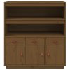 Skříň highboard medově hnědá 100x40x108,5 cm masivní borovice