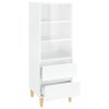 Skříň highboard bílá s vysokým leskem 40 x 36 x 110 cm kompozit