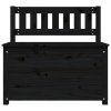 Lavice černá 80 x 41 x 77 cm masivní borové dřevo