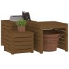 3dílná sada zahradních boxů medově hnědá masivní borové dřevo