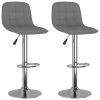 Barové židle 2 ks světle šedé textil
