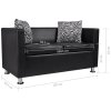 2místná pohovka umělá kůže černá