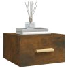 Nástěnný noční stolek kouřový dub 35 x 35 x 20 cm