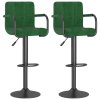 Barové židle 2 ks tmavě zelené samet