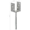 Plotové kotvy 6 ks stříbrné 8 x 6 x 30 cm pozinkovaná ocel