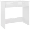 Psací stůl bílý s vysokým leskem 80x40x75 cm kompozitní dřevo