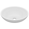 Luxusní umyvadlo oválného tvaru matně bílé 40x33 cm keramika
