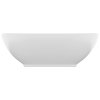 Luxusní umyvadlo oválného tvaru matně bílé 40x33 cm keramika