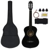 8dílný set klasická kytara pro začátečníky černá 1/2 34''