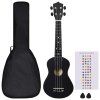 Set soprano ukulele s obalem pro děti černé 23" 70152