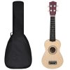 Set sopránové ukulele s obalem pro děti světlé dřevo 21"