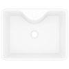Keramické umyvadlo s otvorem na baterii bílé čtvercové
