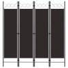 4dílný skládací paraván hnědý 160 x 180 cm