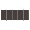 5dílný paraván hnědý 433x180 cm textil