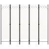 5dílný skládací paraván bílý 200 x 180 cm
