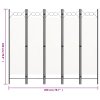 5dílný skládací paraván bílý 200 x 180 cm