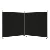 2dílný paraván černý 348x180 cm textil