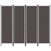 4dílný paraván antracitový 200 x 180 cm