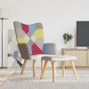 Relaxační křeslo se stoličkou patchwork textil 328184