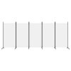 5dílný paraván bílý 433x180 cm textil